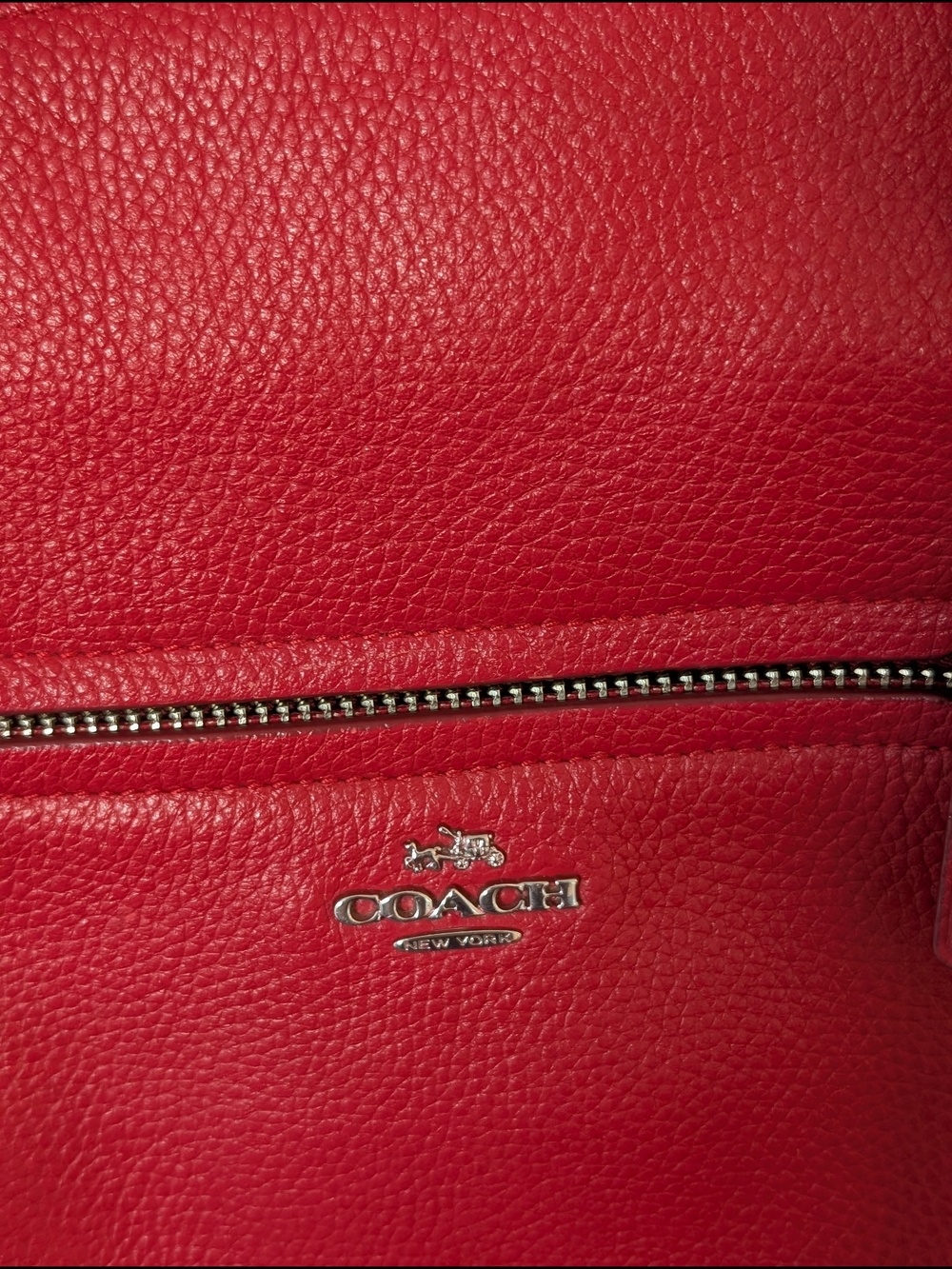 Coach Prairie 2-Way Cherry Red Pebbled Leather Handbag - Picture 5 of 15